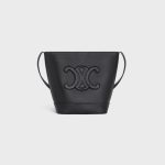 SMALL BUCKET CUIR TRIOMPHE IN GRAINED CALFSKIN BLACK